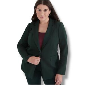 LANE BRYANT One-Button Ponte Blazer - Green 16